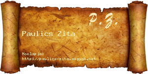 Paulics Zita névjegykártya