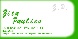 zita paulics business card